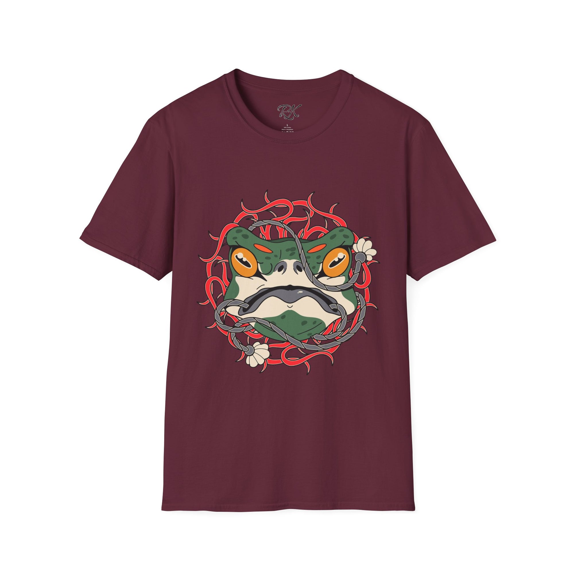 Frog Art Unisex Softstyle T-Shirt | Unique Graphic Tee, Casual Wear, Gift for Nature Lovers, Birthday, Eco-Friendly Fashion