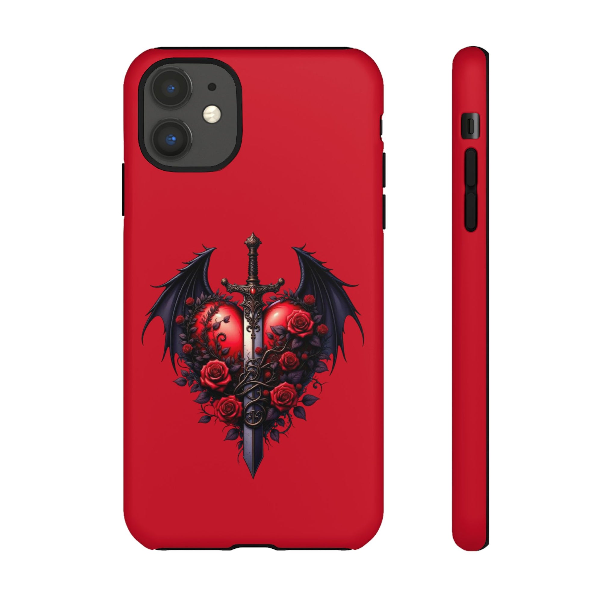Tough Cases - Gothic Heart Phone Case, Edgy Accessories for Him, Unique Gifts for Her, Valentine's Day, Birthday, Artsy Phone Cover