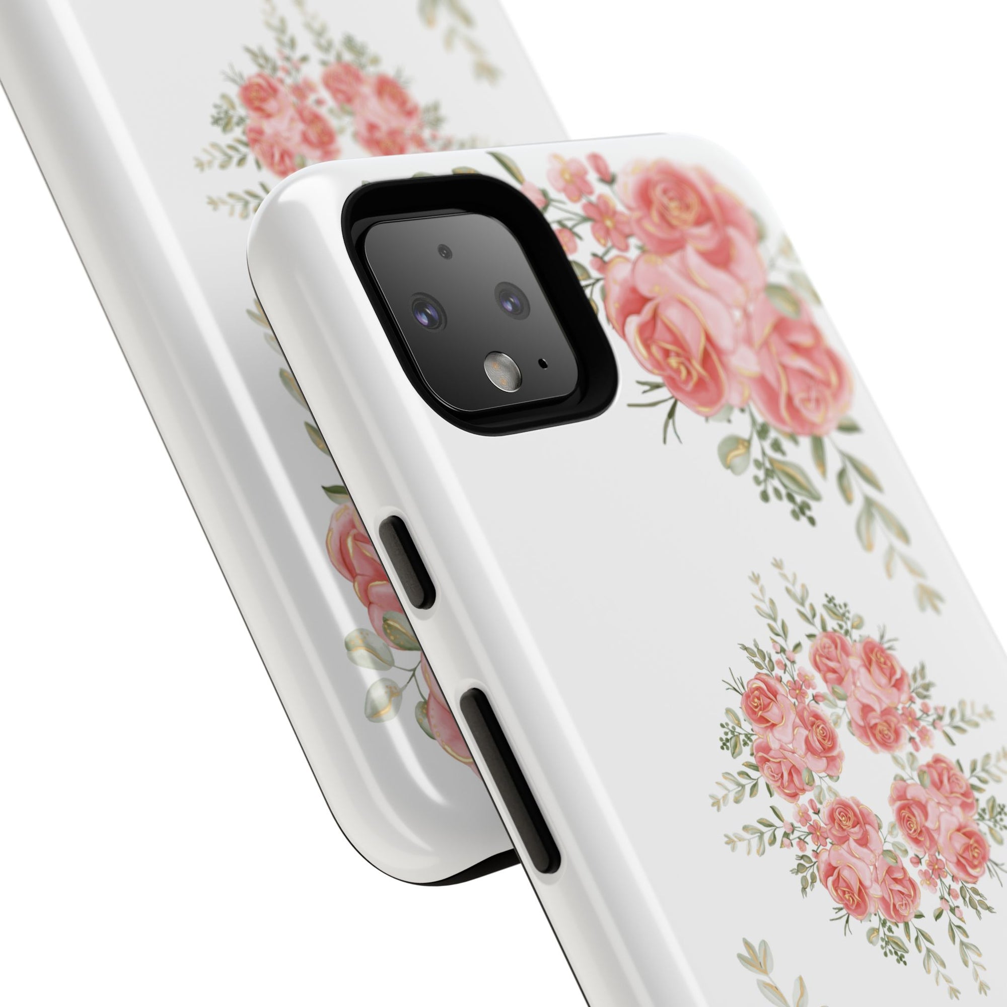 Floral Phone Case, Tough iPhone Case, Rose Design Case, Gift for Her, Floral Phone Cover