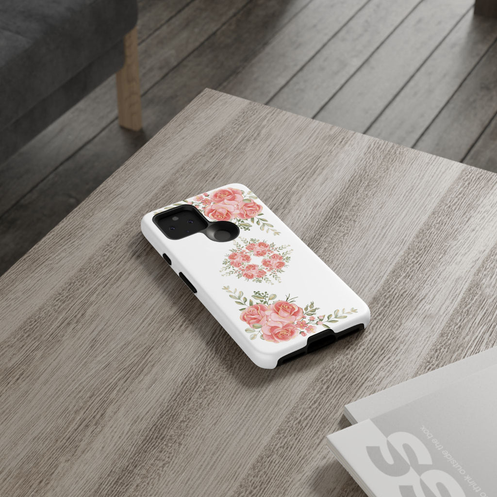Floral Phone Case, Tough iPhone Case, Rose Design Case, Gift for Her, Floral Phone Cover