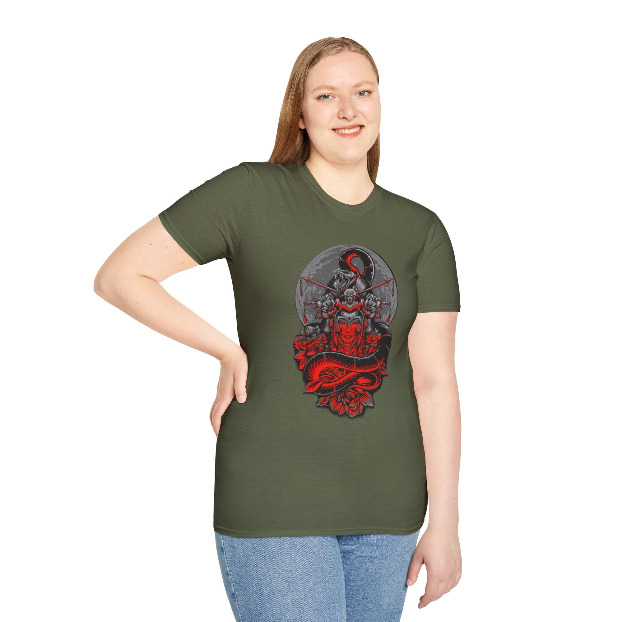 Warrior Spirit Unisex Softstyle T-Shirt, Graphic Tee, Trendy Streetwear, Gifts for Him, Casual Wear, Unique Design