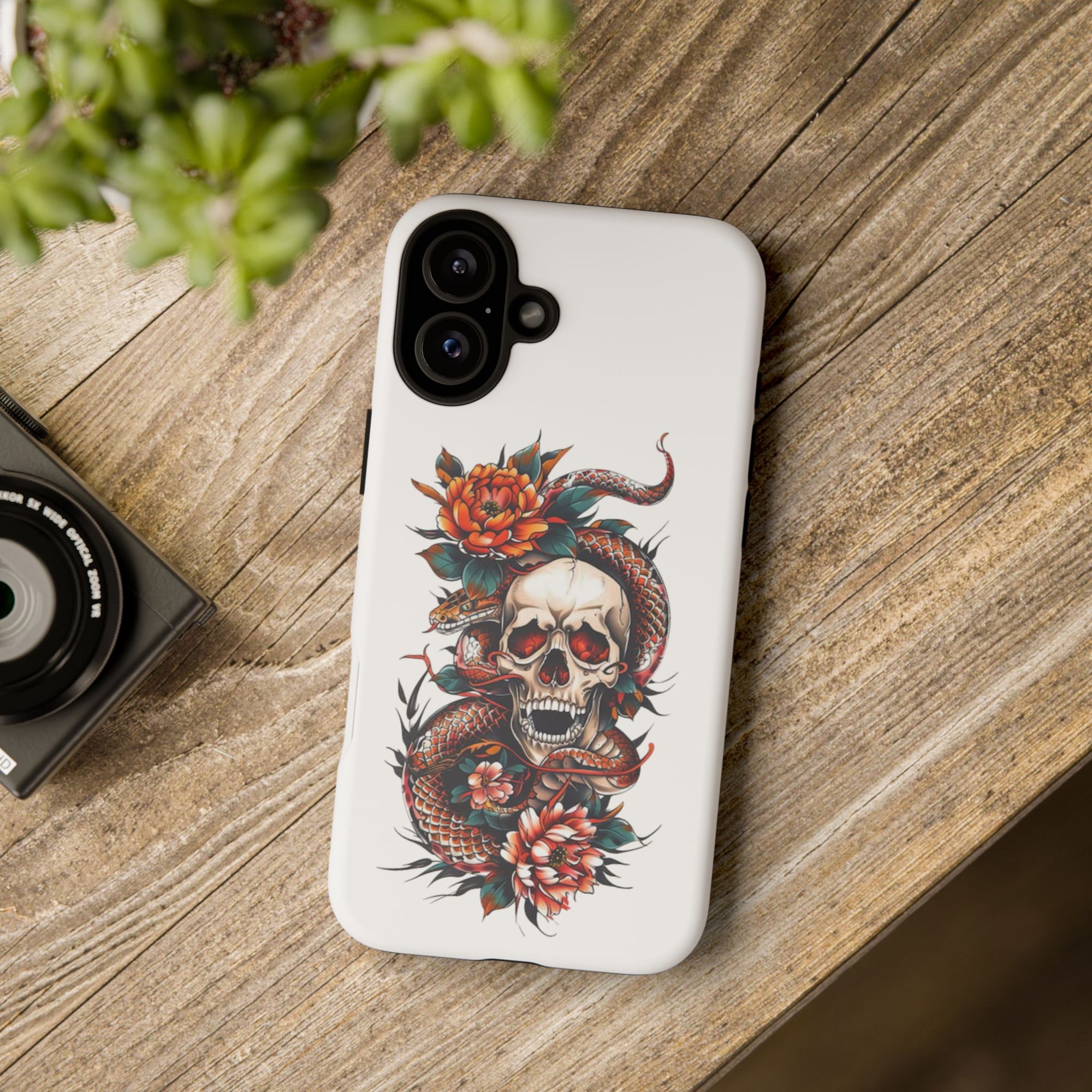 Tough Cases: Skull and Snake Phone Cases, Edgy Accessories, Alternative Fashion, Quirky Gift Ideas, Gothic Style
