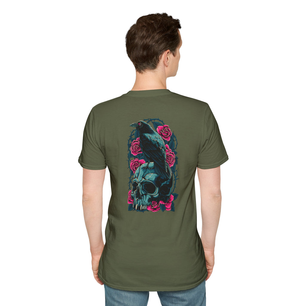 Gothic Skull & Rose Unisex T-Shirt | Boho Style Tee, Casual Wear, Gift for Her, Halloween Shirt, Graphic Tee