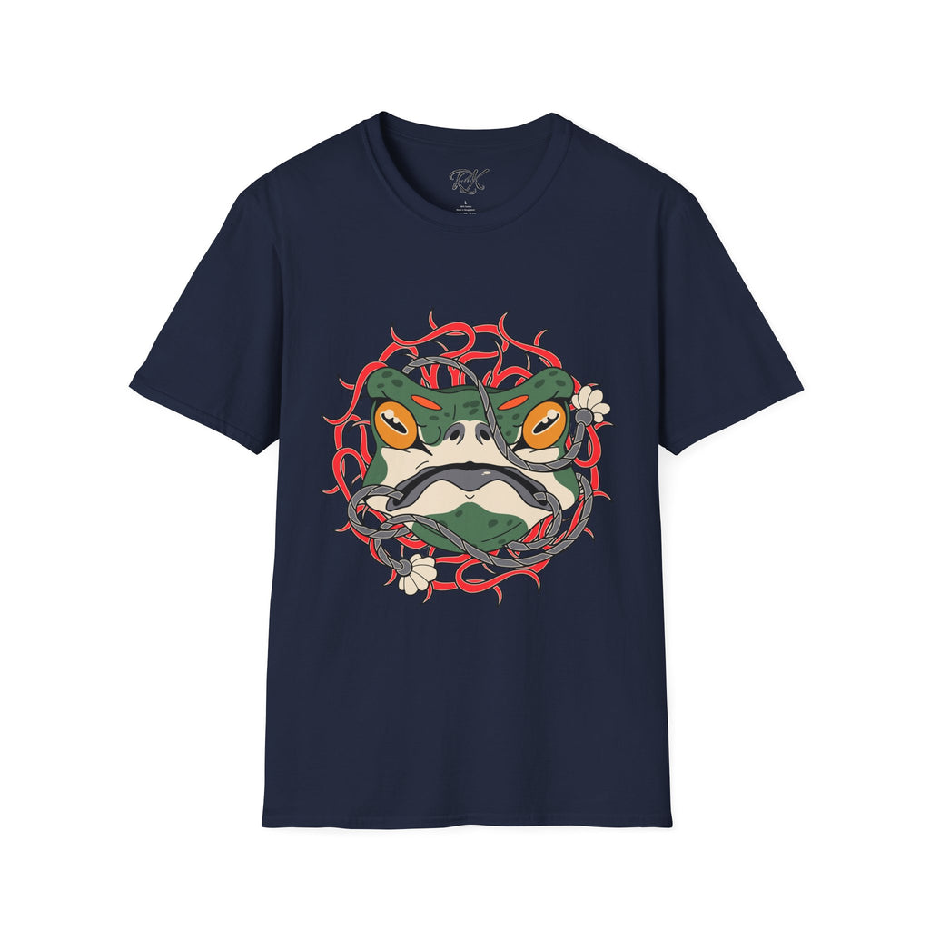 Frog Art Unisex Softstyle T-Shirt | Unique Graphic Tee, Casual Wear, Gift for Nature Lovers, Birthday, Eco-Friendly Fashion