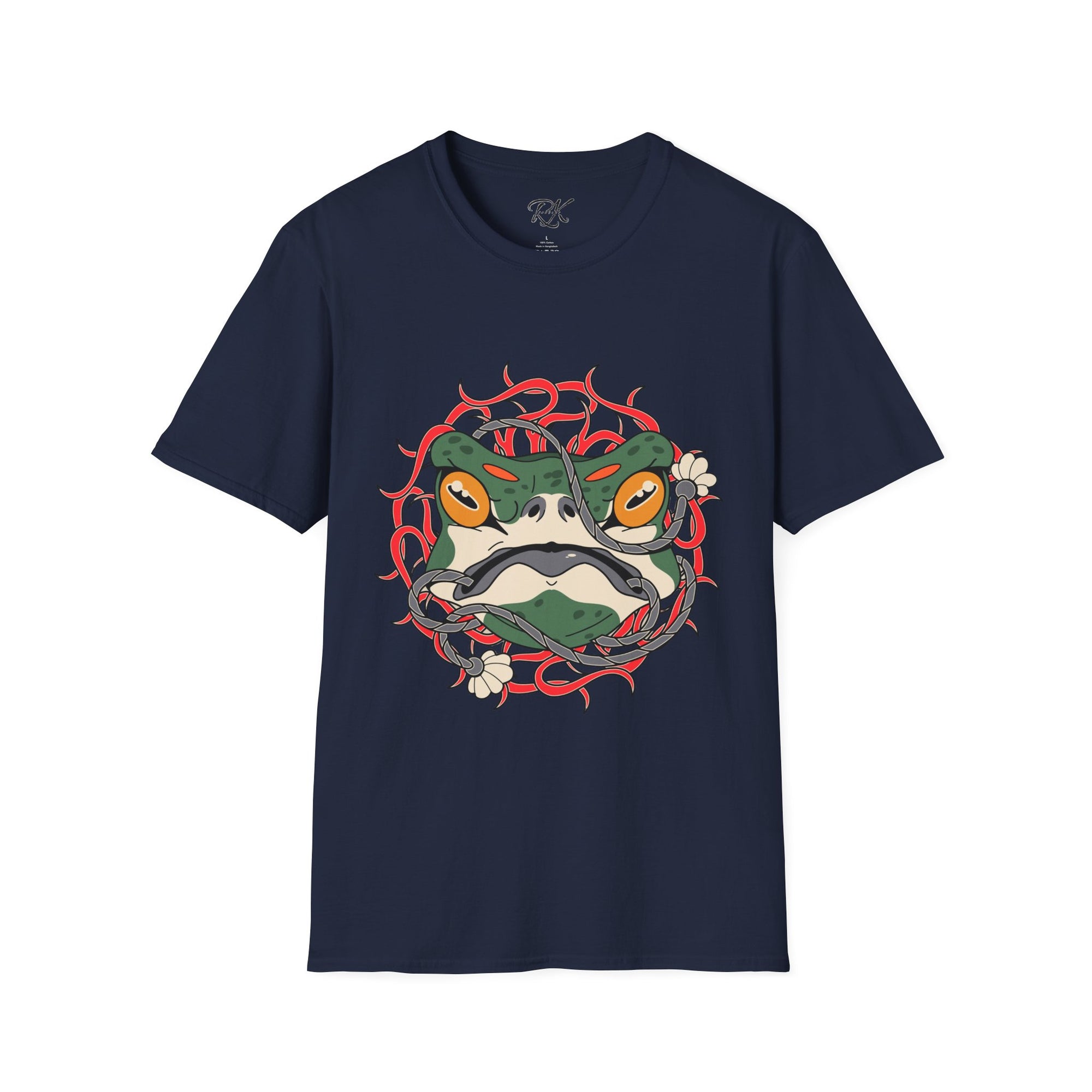 Frog Art Unisex Softstyle T-Shirt | Unique Graphic Tee, Casual Wear, Gift for Nature Lovers, Birthday, Eco-Friendly Fashion