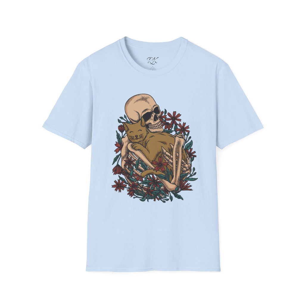 Skeleton Floral Unisex T-Shirt, Cute Grunge Tee, Quirky Halloween Shirt, Casual Everyday Wear, Unique Graphic Top