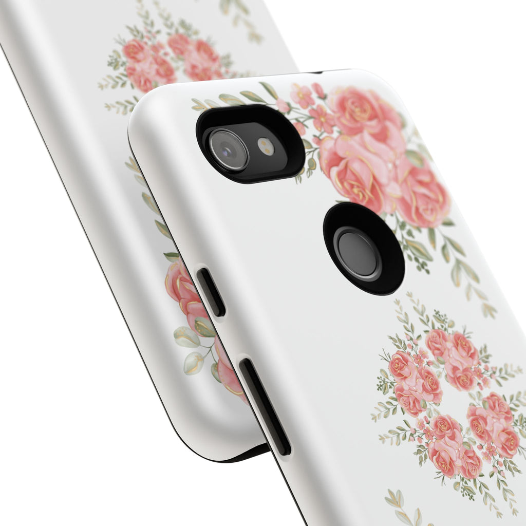 Floral Phone Case, Tough iPhone Case, Rose Design Case, Gift for Her, Floral Phone Cover