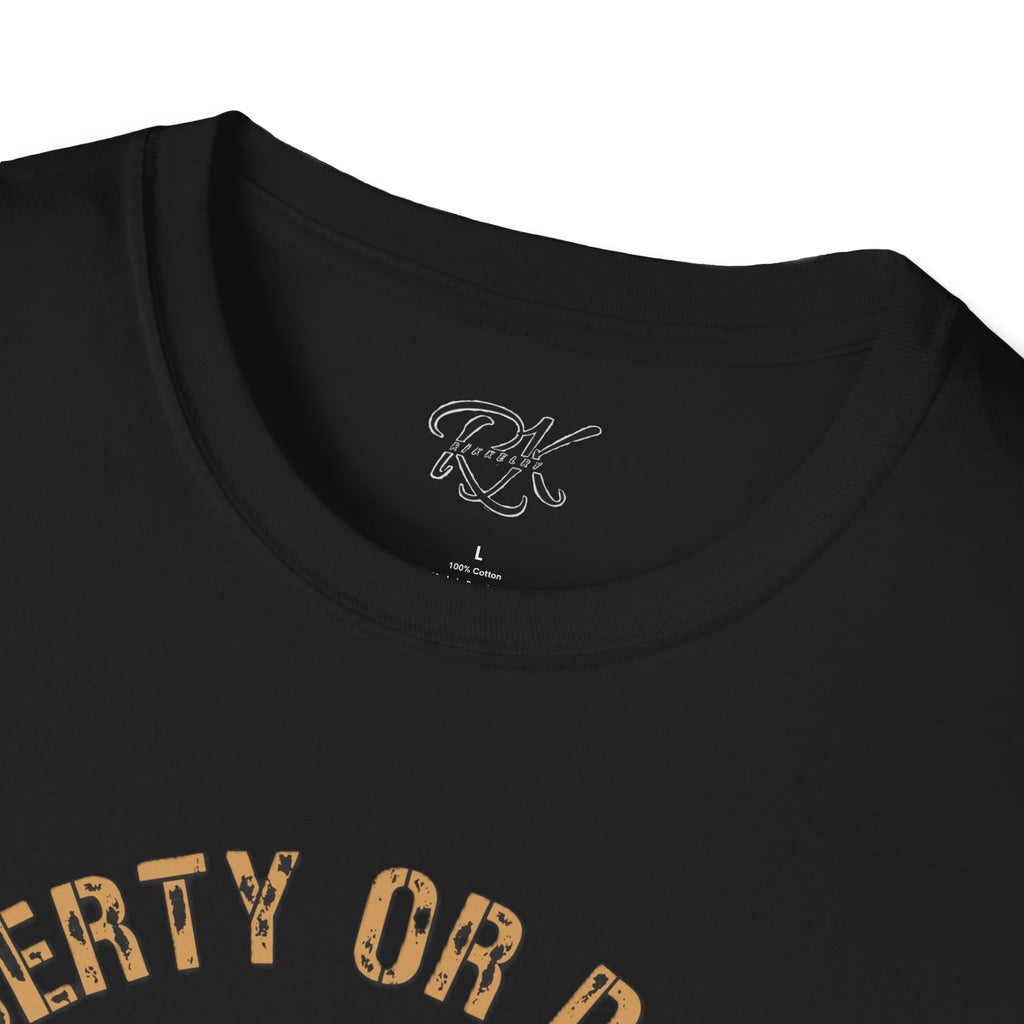 Liberty or Death Skull Soldier T-Shirt, Military Apparel, Unisex Graphic Tee, Veteran Gift, Casual Wear, Outdoor Adventure
