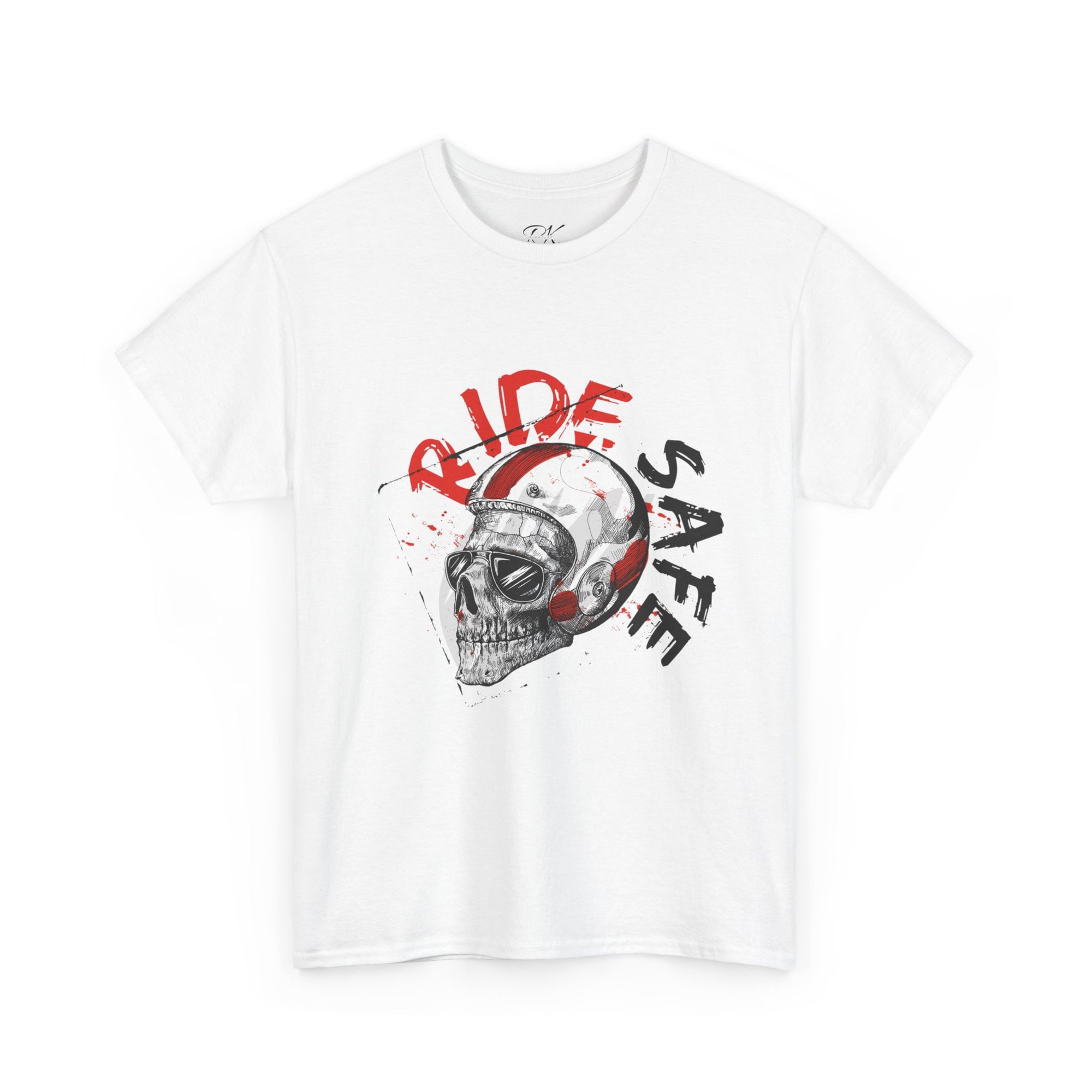 Skull Themed Ride Safe Tee, Unisex Heavy Cotton T-Shirt, Motorcycle Tee, Biker Apparel, Gift for Riders, Casual Wear