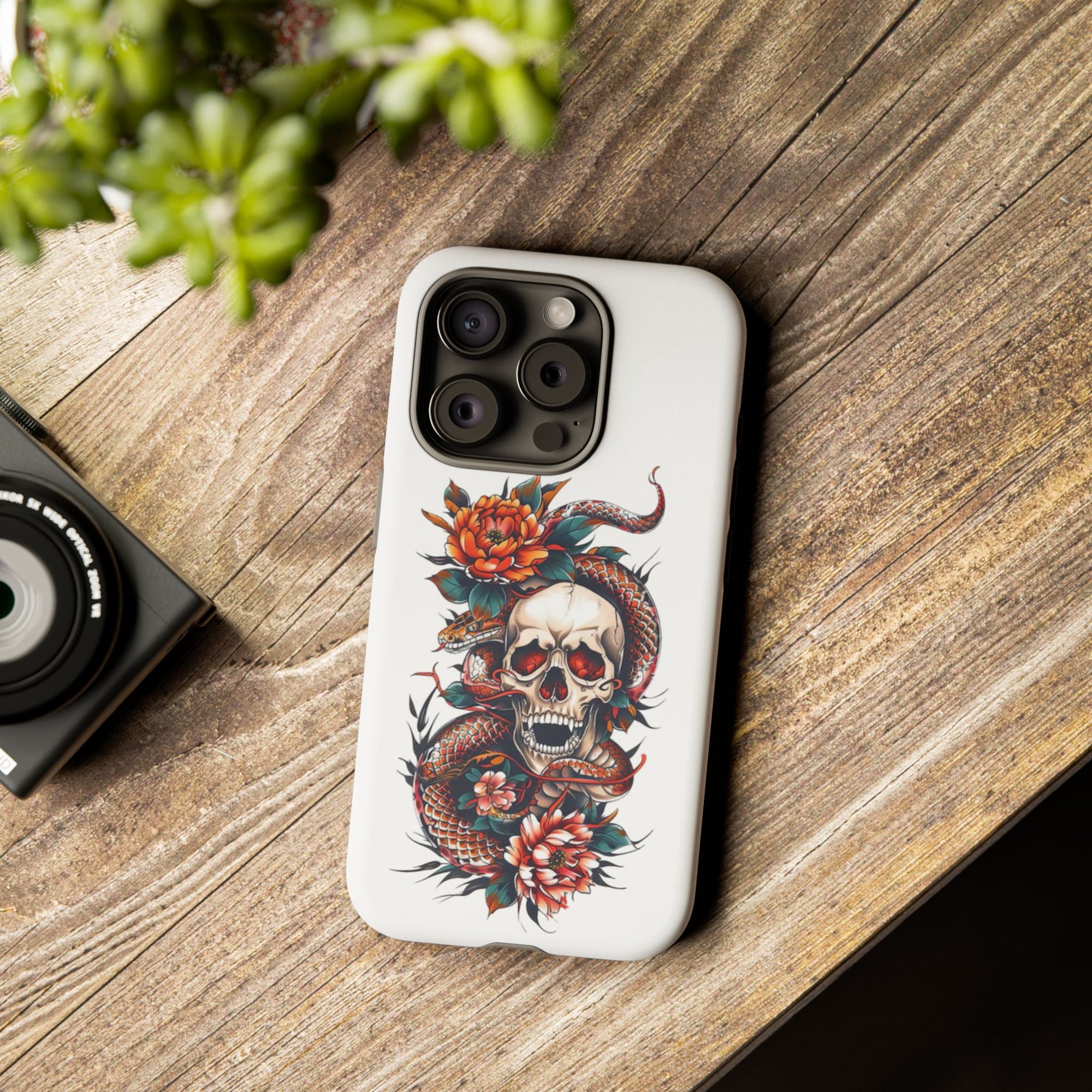 Tough Cases: Skull and Snake Phone Cases, Edgy Accessories, Alternative Fashion, Quirky Gift Ideas, Gothic Style