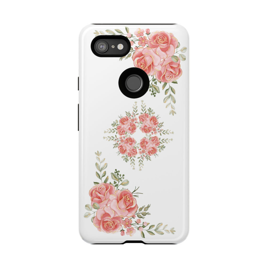 Floral Phone Case, Tough iPhone Case, Rose Design Case, Gift for Her, Floral Phone Cover