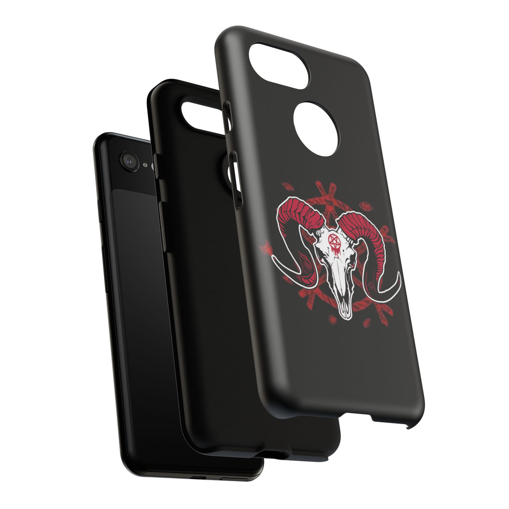 Tough Cases: Dark Aesthetic Phone Case, Gothic Phone Cover, Unique Gift for Him, Occult Design, Animal Skull Artwork, Halloween Decor