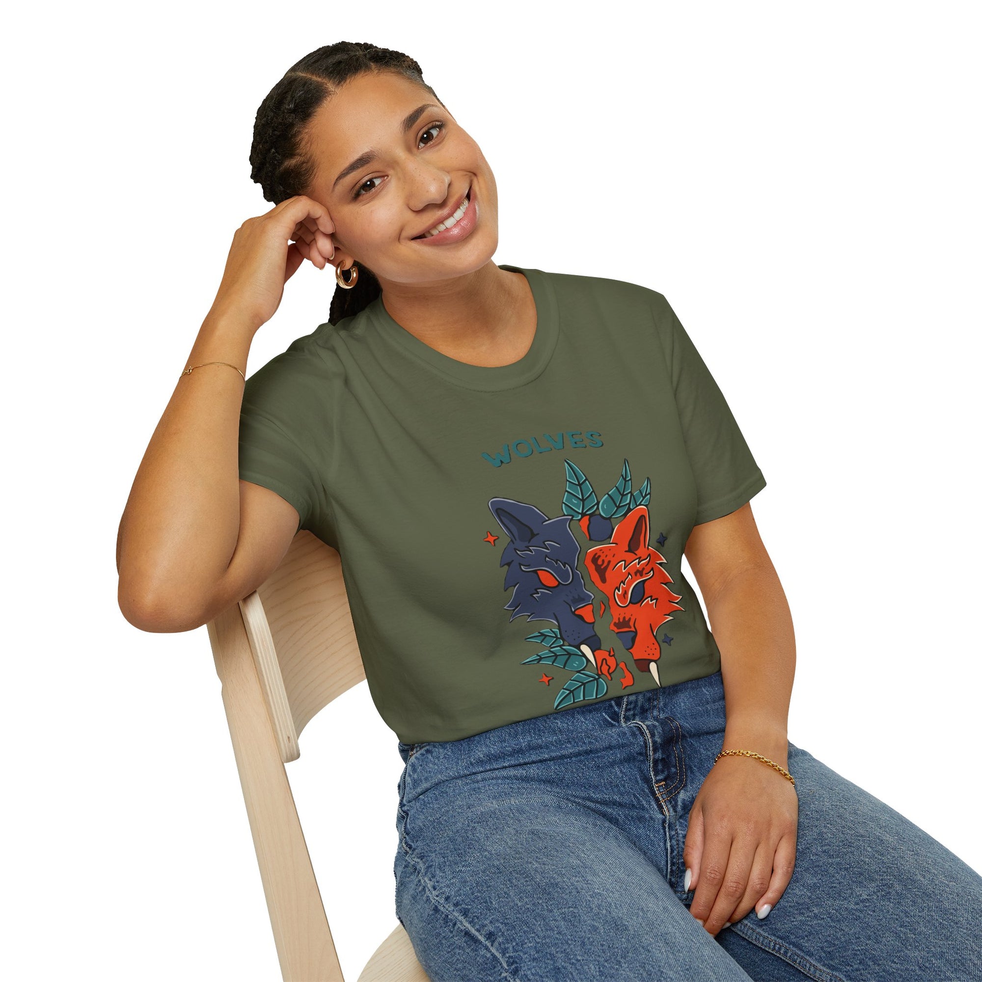 Wolf Graphic Unisex T-Shirt, Nature Lovers Tee, Gift for Animal Enthusiasts, Casual Wear, Eco-Friendly Fashion