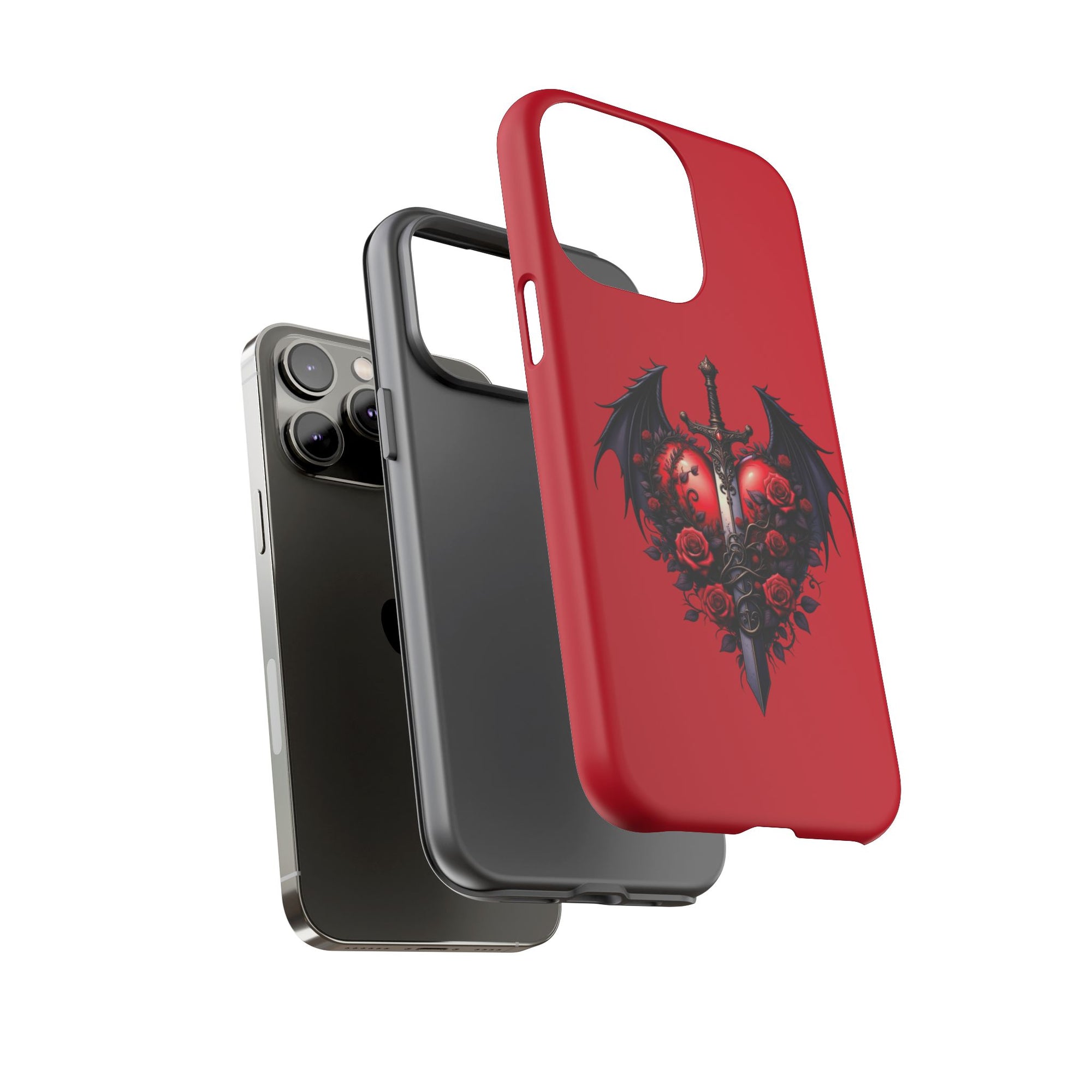 Tough Cases - Gothic Heart Phone Case, Edgy Accessories for Him, Unique Gifts for Her, Valentine's Day, Birthday, Artsy Phone Cover