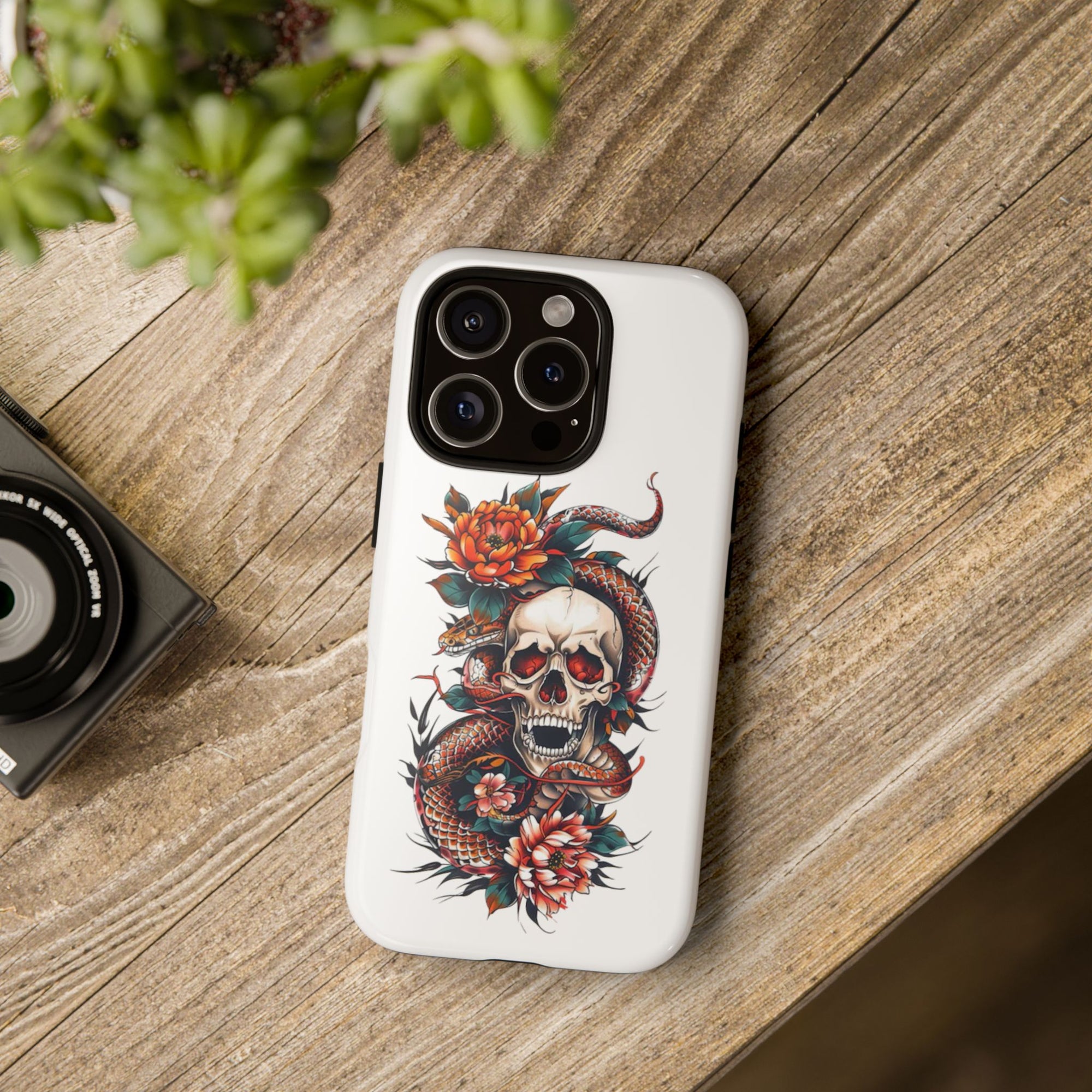 Tough Cases: Skull and Snake Phone Cases, Edgy Accessories, Alternative Fashion, Quirky Gift Ideas, Gothic Style