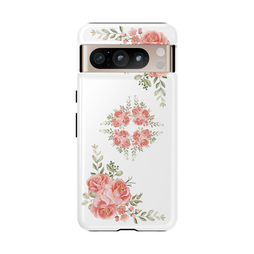 Floral Phone Case, Tough iPhone Case, Rose Design Case, Gift for Her, Floral Phone Cover