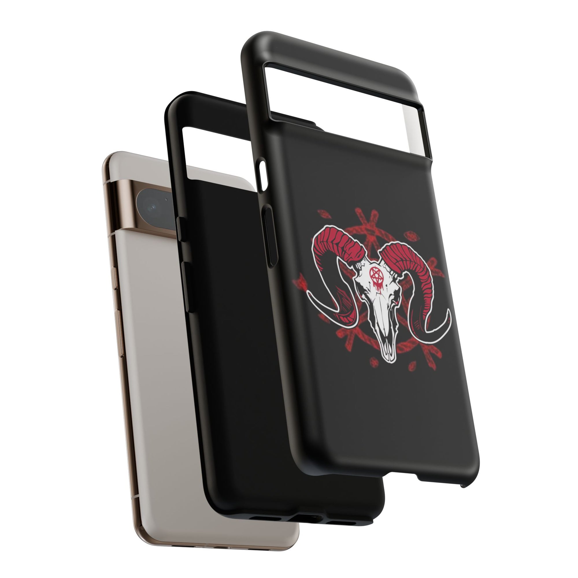 Tough Cases: Dark Aesthetic Phone Case, Gothic Phone Cover, Unique Gift for Him, Occult Design, Animal Skull Artwork, Halloween Decor