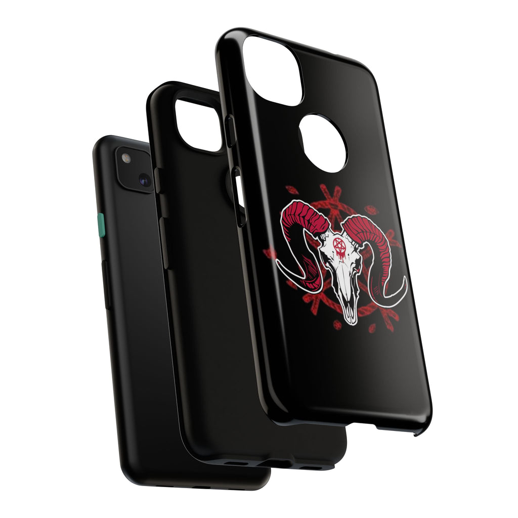 Tough Cases: Dark Aesthetic Phone Case, Gothic Phone Cover, Unique Gift for Him, Occult Design, Animal Skull Artwork, Halloween Decor