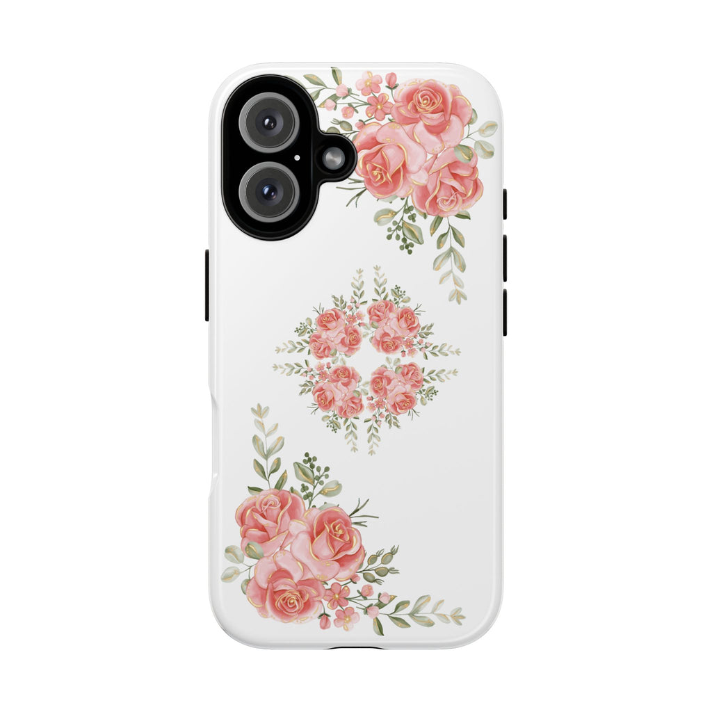 Floral Phone Case, Tough iPhone Case, Rose Design Case, Gift for Her, Floral Phone Cover