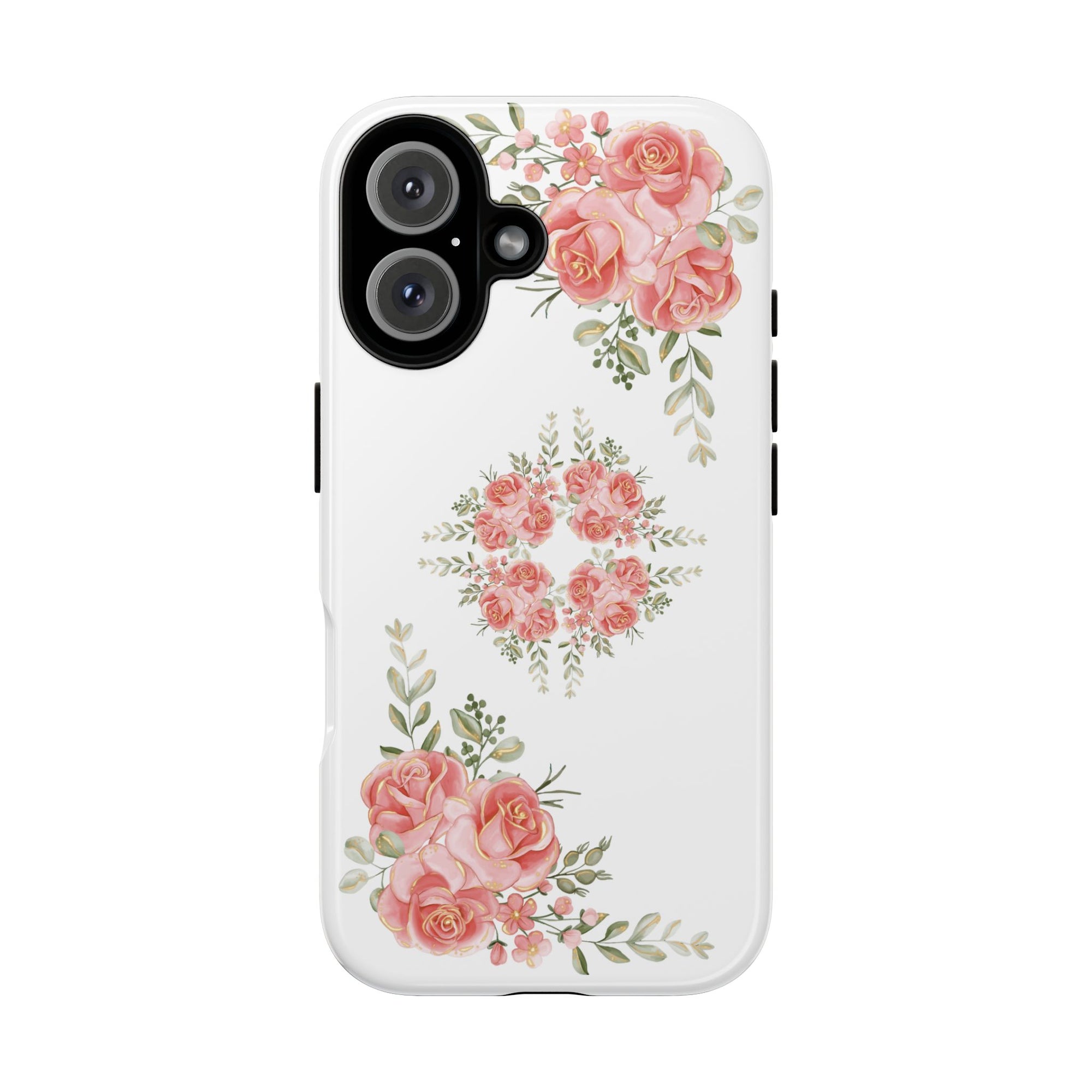 Floral Phone Case, Tough iPhone Case, Rose Design Case, Gift for Her, Floral Phone Cover