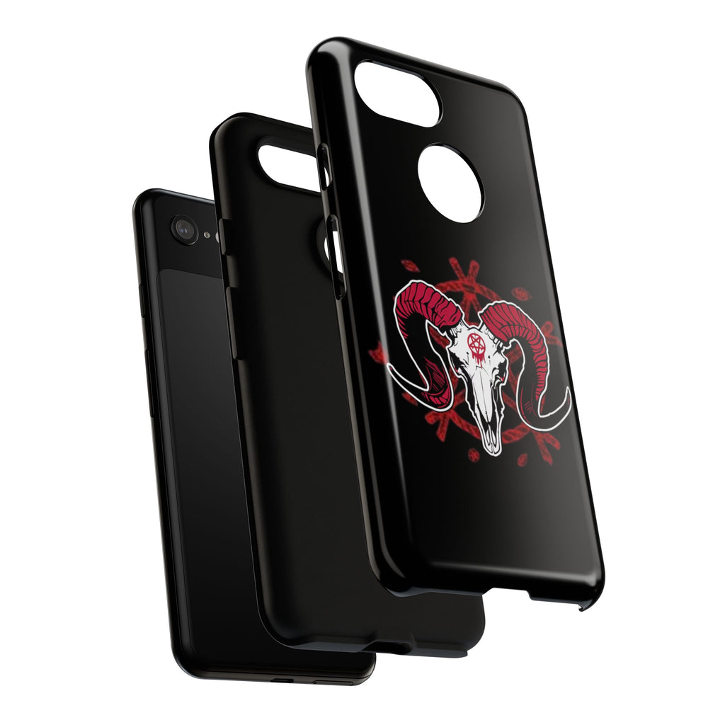 Tough Cases: Dark Aesthetic Phone Case, Gothic Phone Cover, Unique Gift for Him, Occult Design, Animal Skull Artwork, Halloween Decor