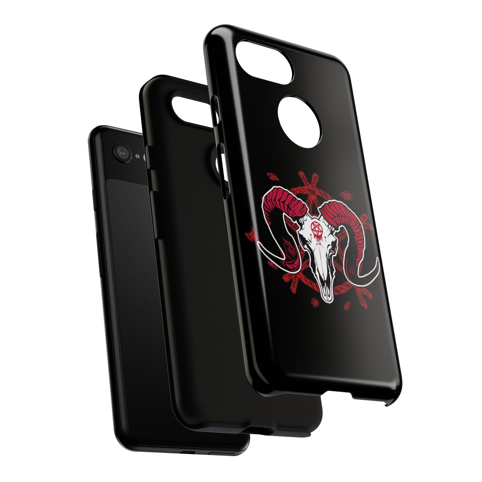 Tough Cases: Dark Aesthetic Phone Case, Gothic Phone Cover, Unique Gift for Him, Occult Design, Animal Skull Artwork, Halloween Decor