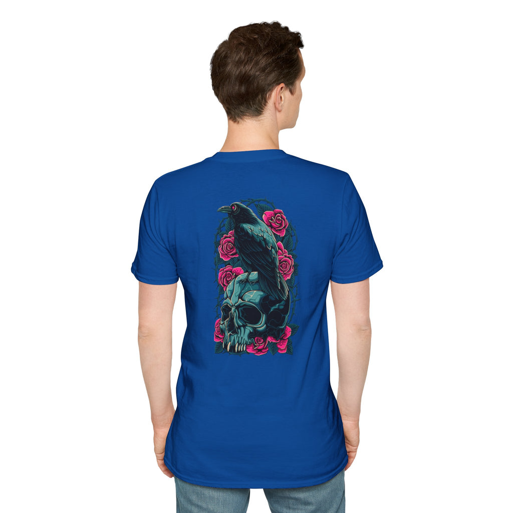 Gothic Skull & Rose Unisex T-Shirt | Boho Style Tee, Casual Wear, Gift for Her, Halloween Shirt, Graphic Tee