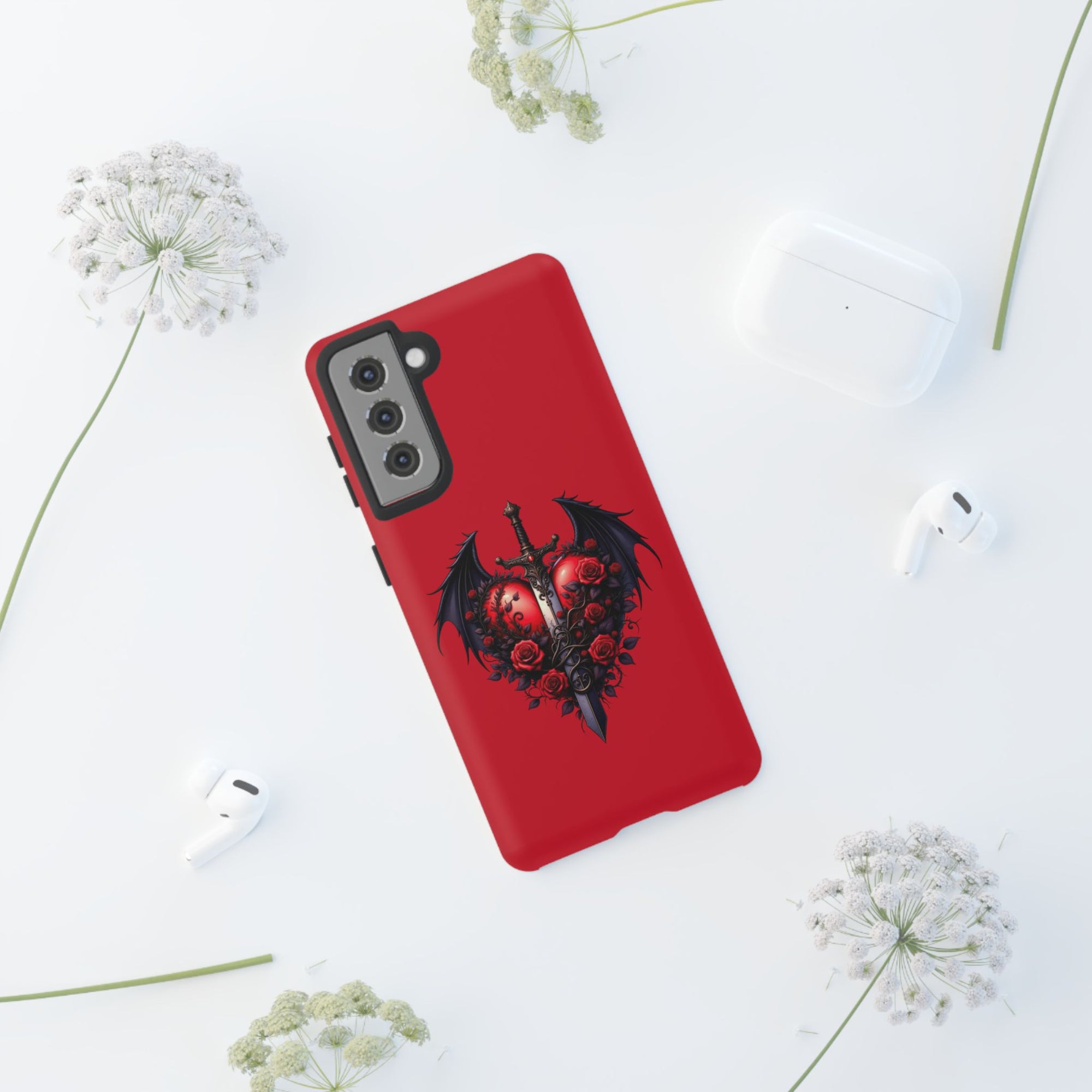 Tough Cases - Gothic Heart Phone Case, Edgy Accessories for Him, Unique Gifts for Her, Valentine's Day, Birthday, Artsy Phone Cover