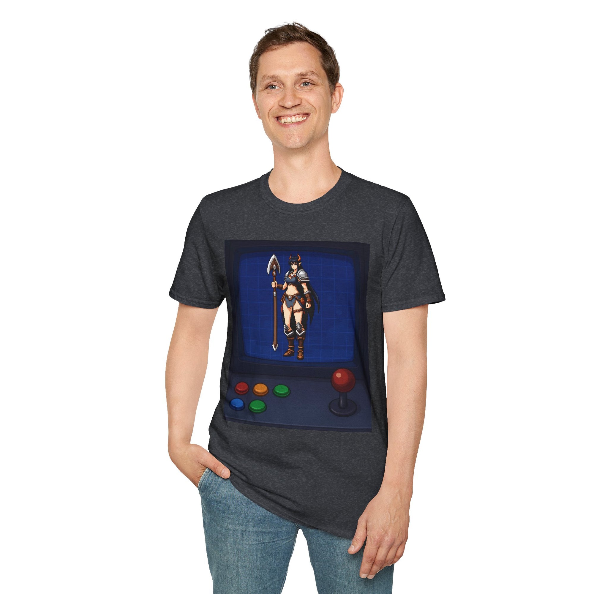 Unisex Barbarian Woman T-Shirt - Softstyle Graphic Tee for Gamers, Gifts for Her, Casual Wear, Birthday Present, Retro Style