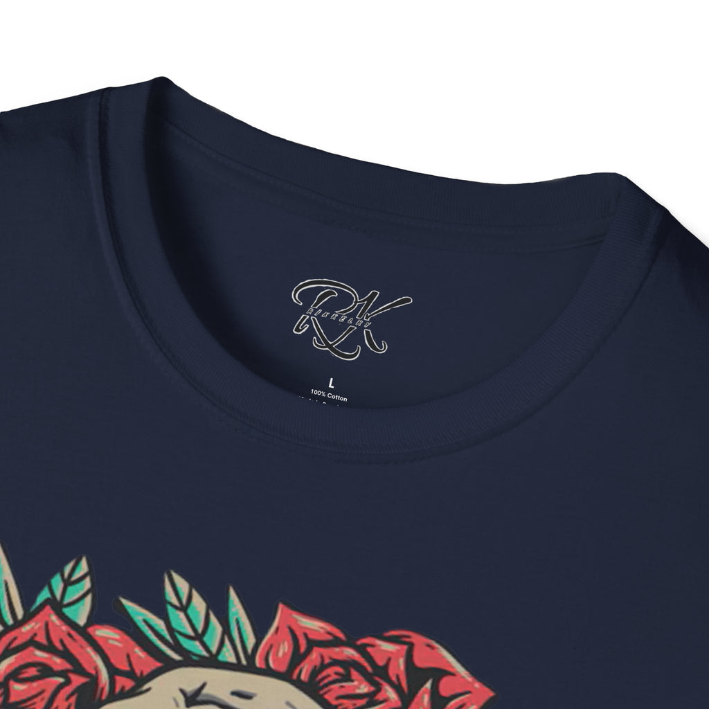 Skull & Roses Graphic T-Shirt | Edgy Casual Wear, Halloween Outfit, Gift for Friends, Festival Style, Unisex Shirt