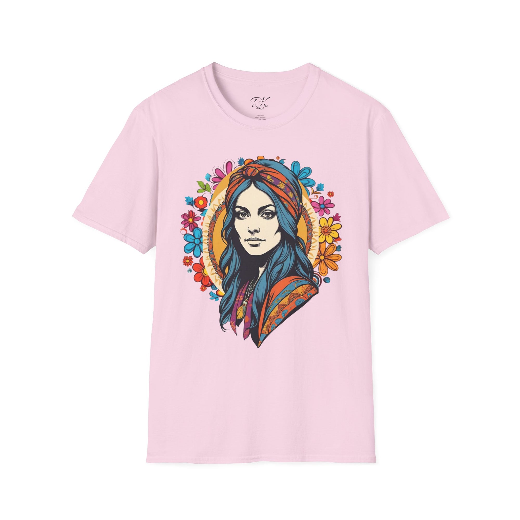 Bohemian Floral T-Shirt, Hippie Shirt, Peace Sign Tee, Gift for Festival Lovers, Artistic Apparel, Unisex Graphic Tee