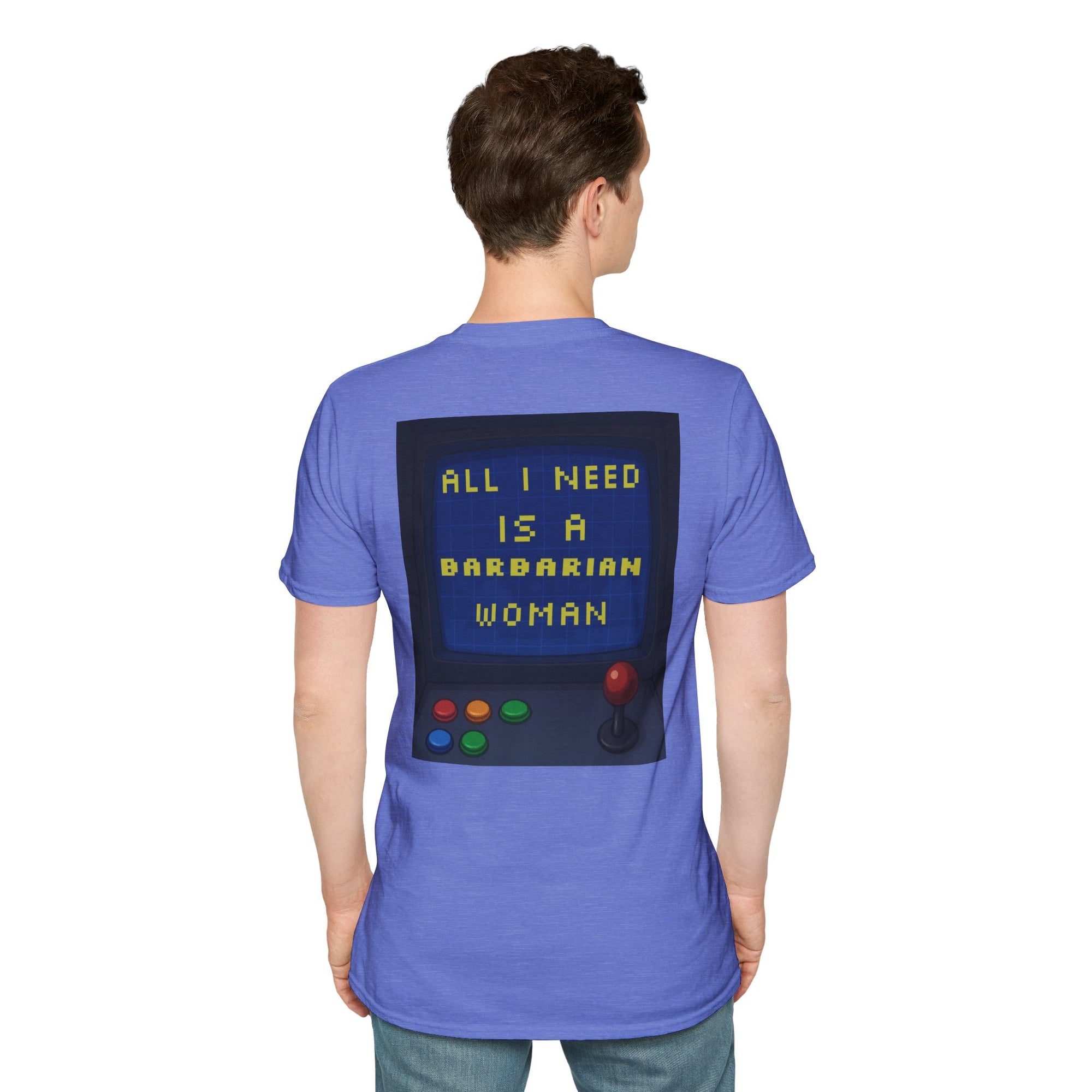 Unisex Barbarian Woman T-Shirt - Softstyle Graphic Tee for Gamers, Gifts for Her, Casual Wear, Birthday Present, Retro Style