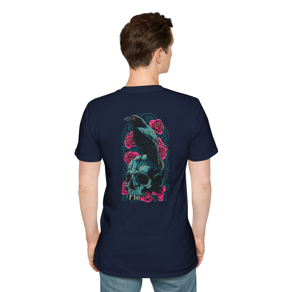 Gothic Skull & Rose Unisex T-Shirt | Boho Style Tee, Casual Wear, Gift for Her, Halloween Shirt, Graphic Tee