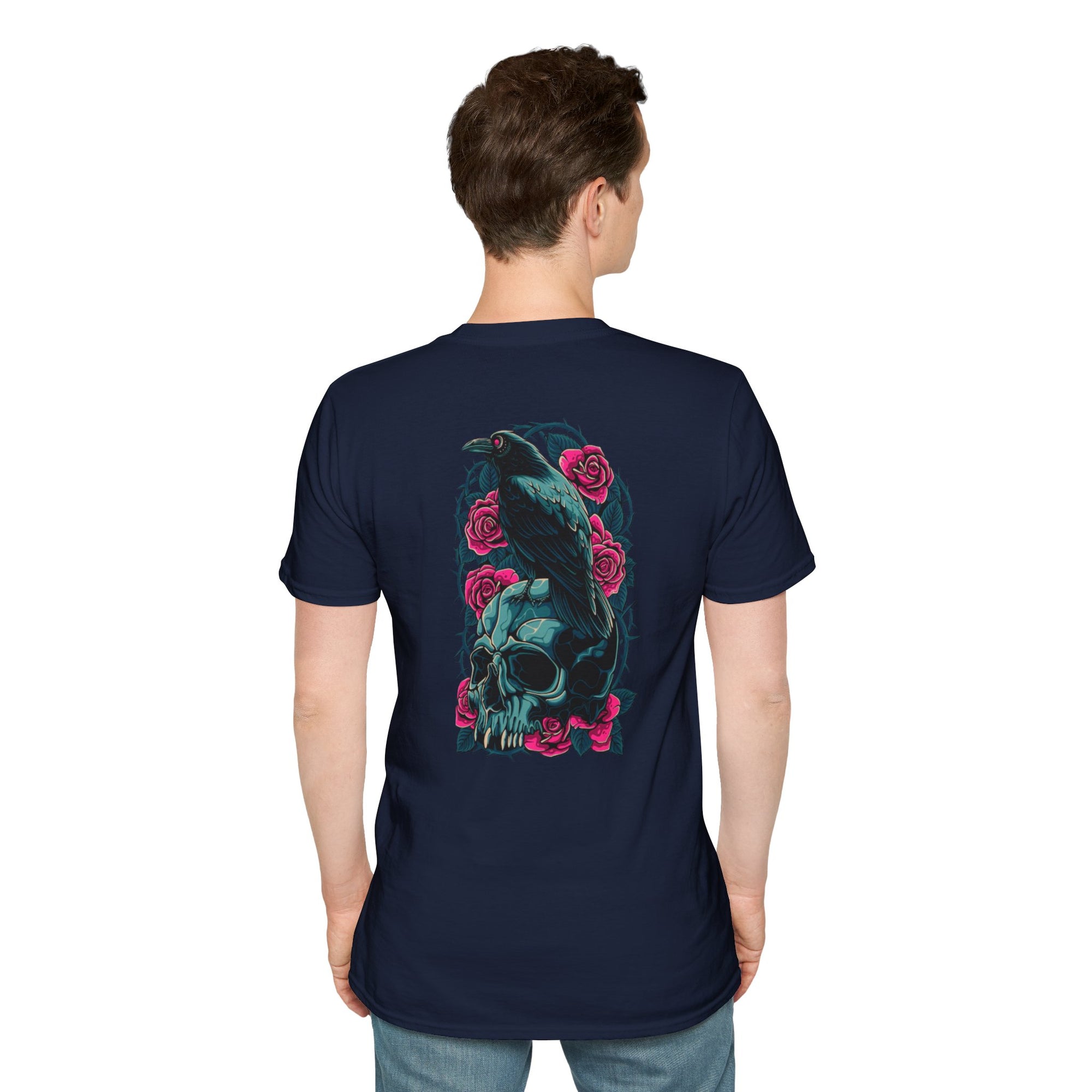 Gothic Skull & Rose Unisex T-Shirt | Boho Style Tee, Casual Wear, Gift for Her, Halloween Shirt, Graphic Tee