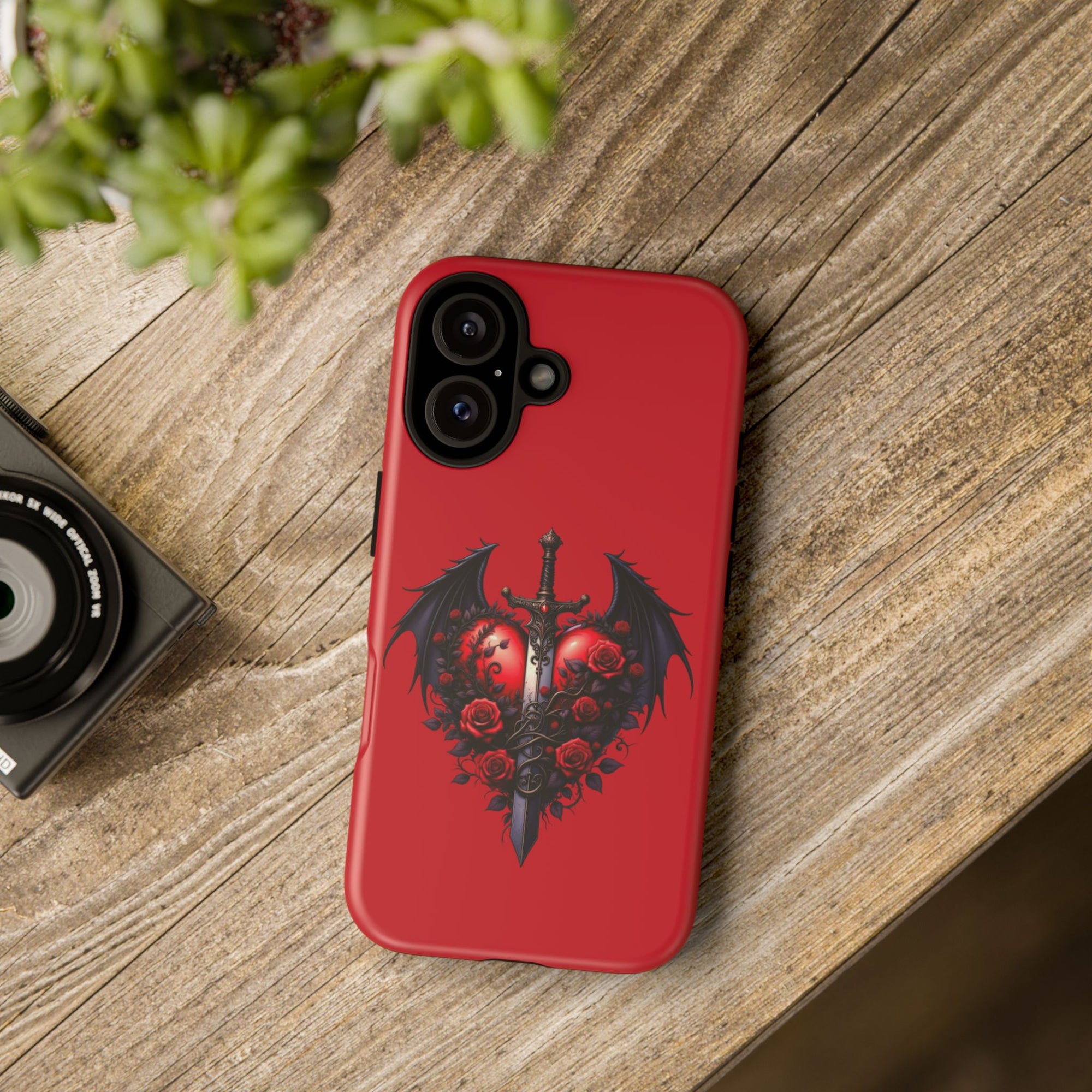 Tough Cases - Gothic Heart Phone Case, Edgy Accessories for Him, Unique Gifts for Her, Valentine's Day, Birthday, Artsy Phone Cover