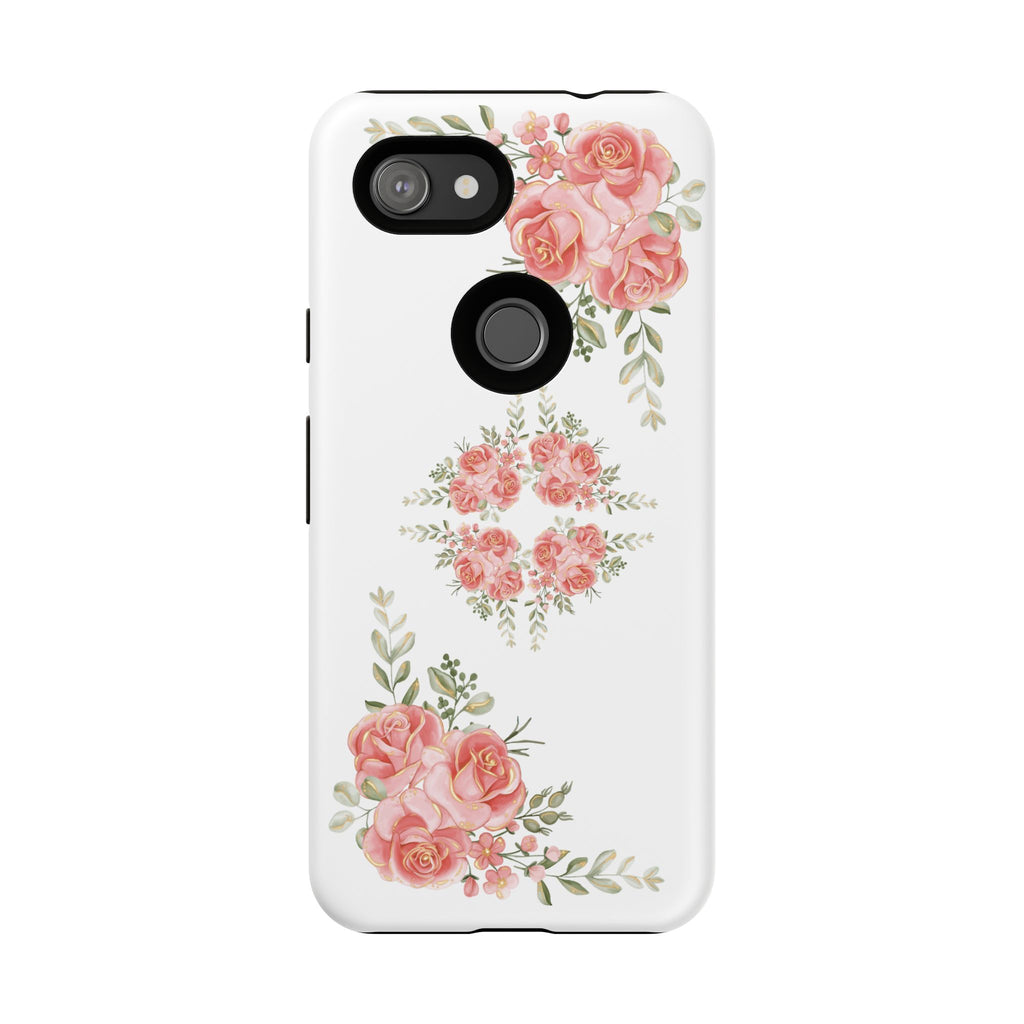 Floral Phone Case, Tough iPhone Case, Rose Design Case, Gift for Her, Floral Phone Cover