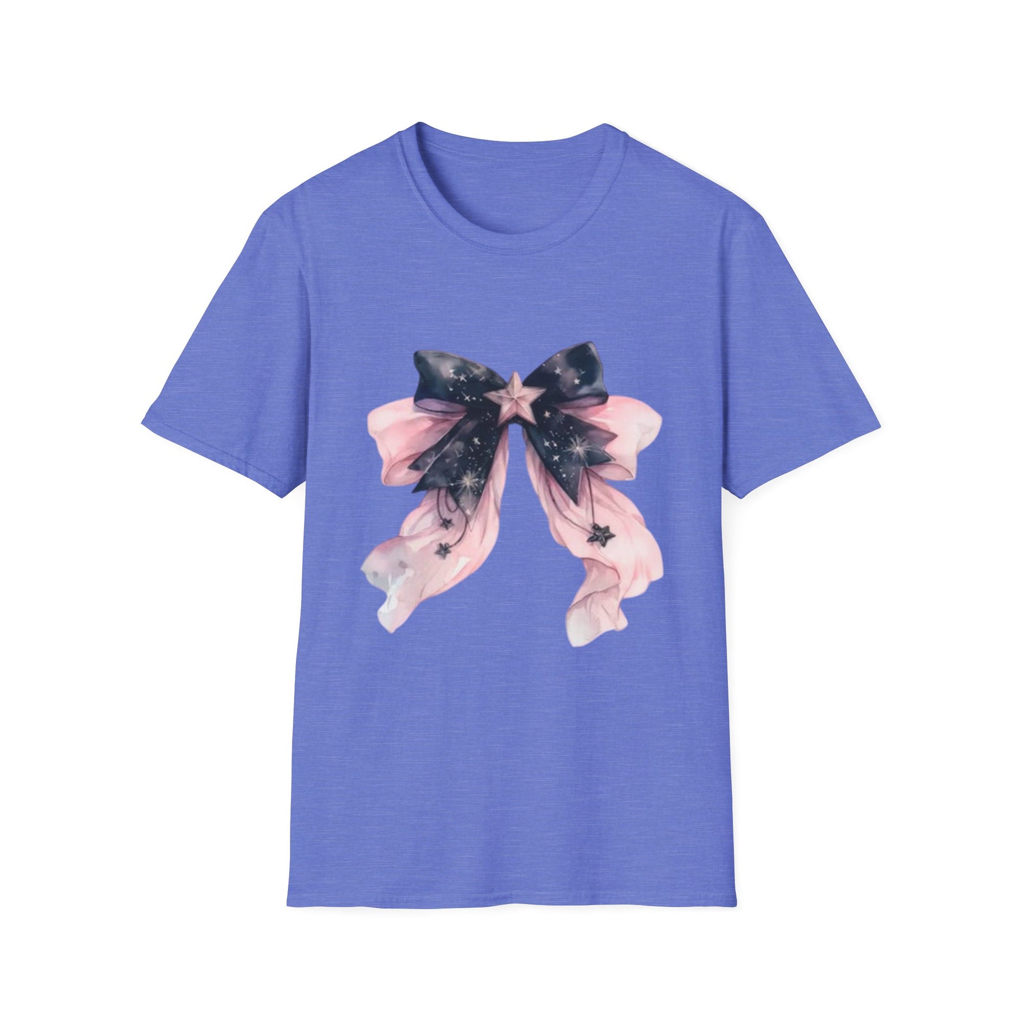 Whimsical Starry Bow T-Shirt, Cute Graphic Tee, Casual Wear, Gift for Her, Summer Fashion, Birthday Present