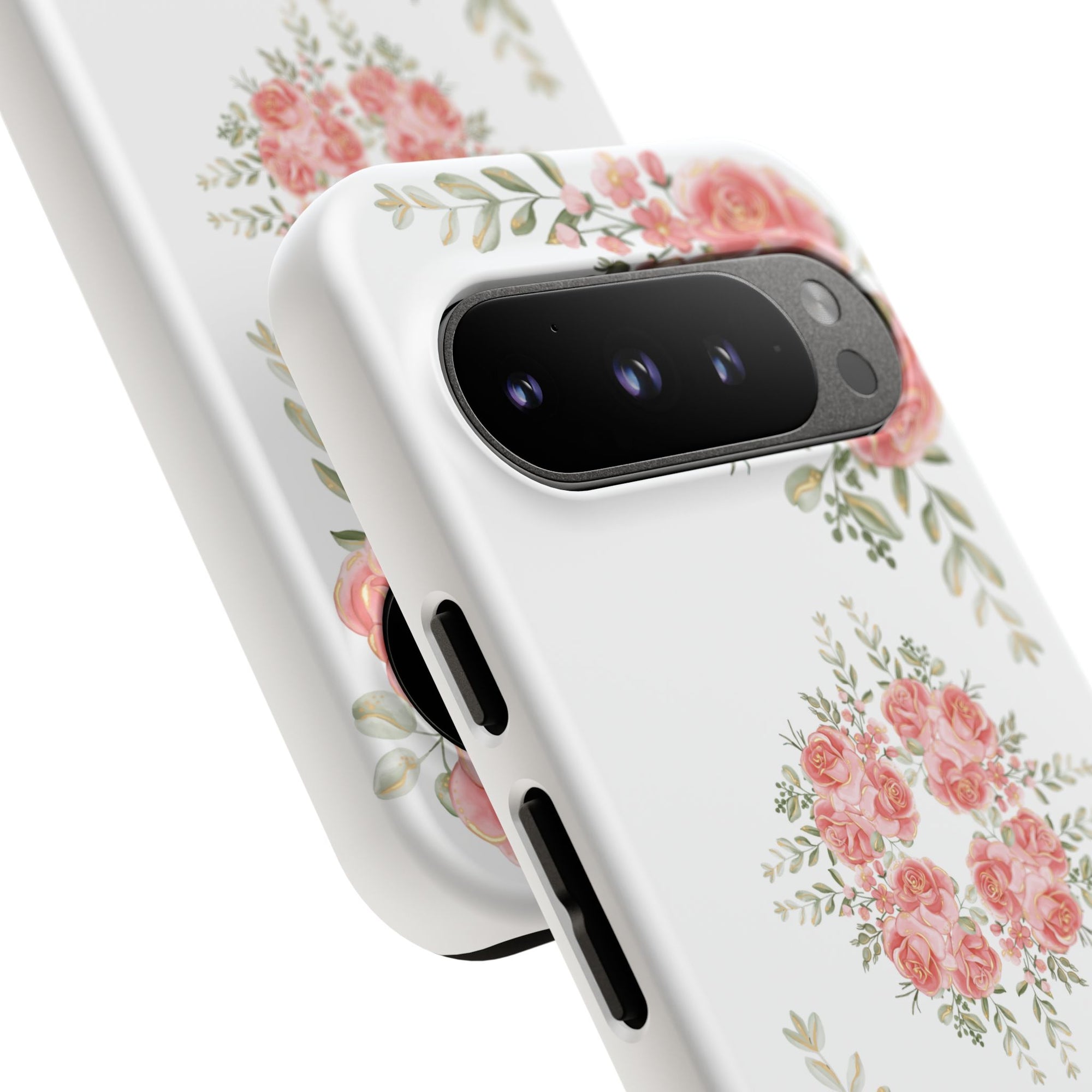 Floral Phone Case, Tough iPhone Case, Rose Design Case, Gift for Her, Floral Phone Cover