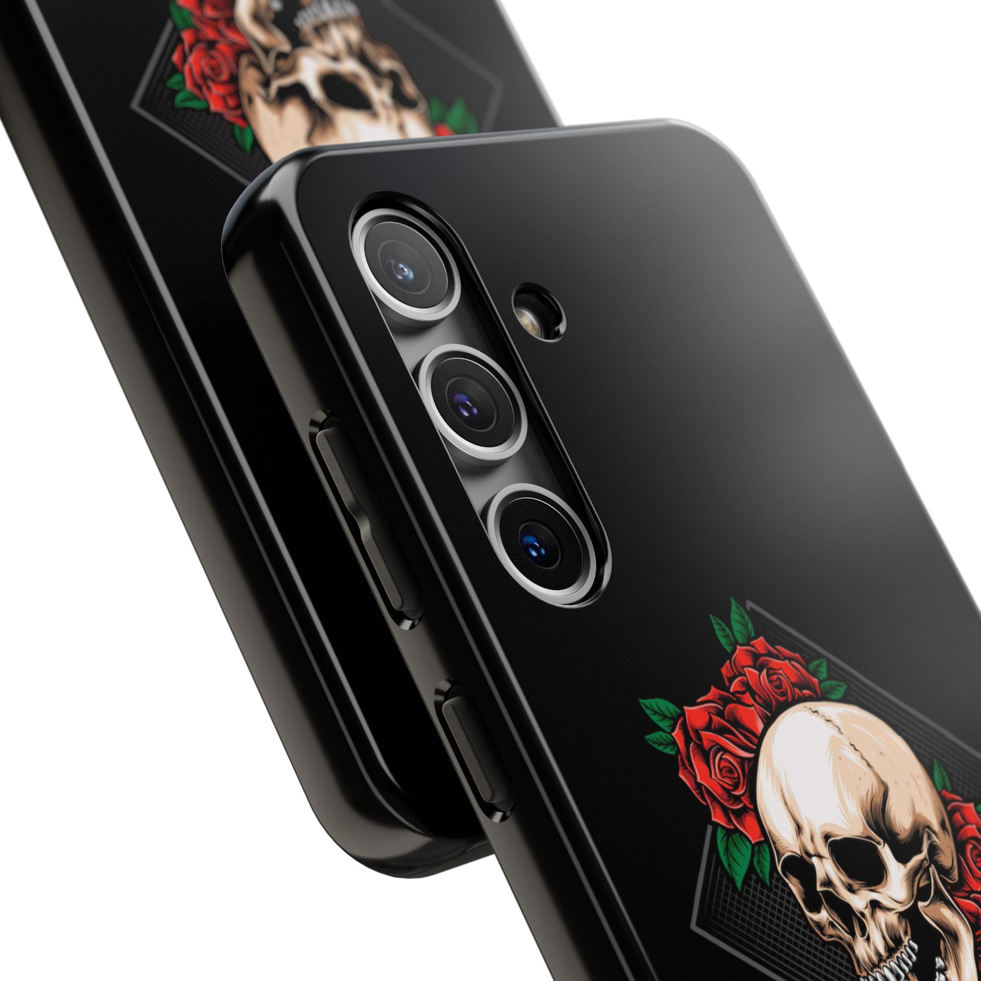 Tough Phone Cases with Skull and Roses Design | Edgy Protection, iPhone & Android Covers, Gothic Gifts, Unique Phone Accessories
