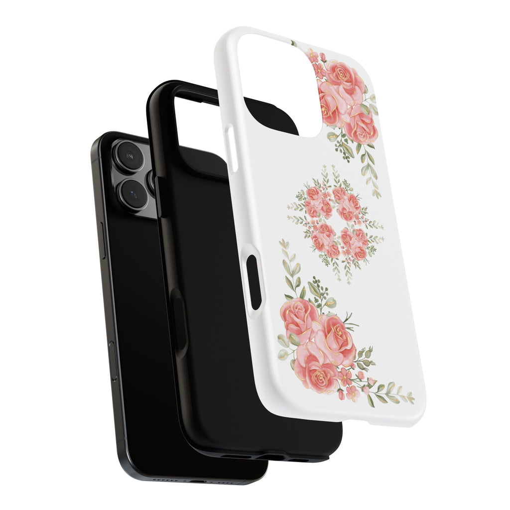 Floral Phone Case, Tough iPhone Case, Rose Design Case, Gift for Her, Floral Phone Cover