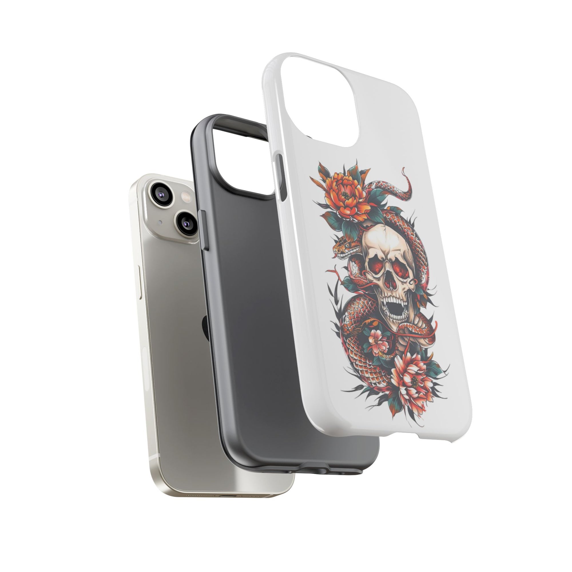 Tough Cases: Skull and Snake Phone Cases, Edgy Accessories, Alternative Fashion, Quirky Gift Ideas, Gothic Style
