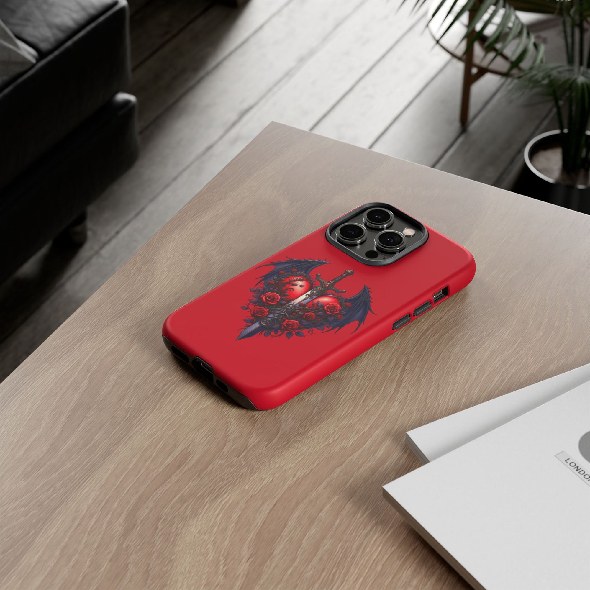 Tough Cases - Gothic Heart Phone Case, Edgy Accessories for Him, Unique Gifts for Her, Valentine's Day, Birthday, Artsy Phone Cover