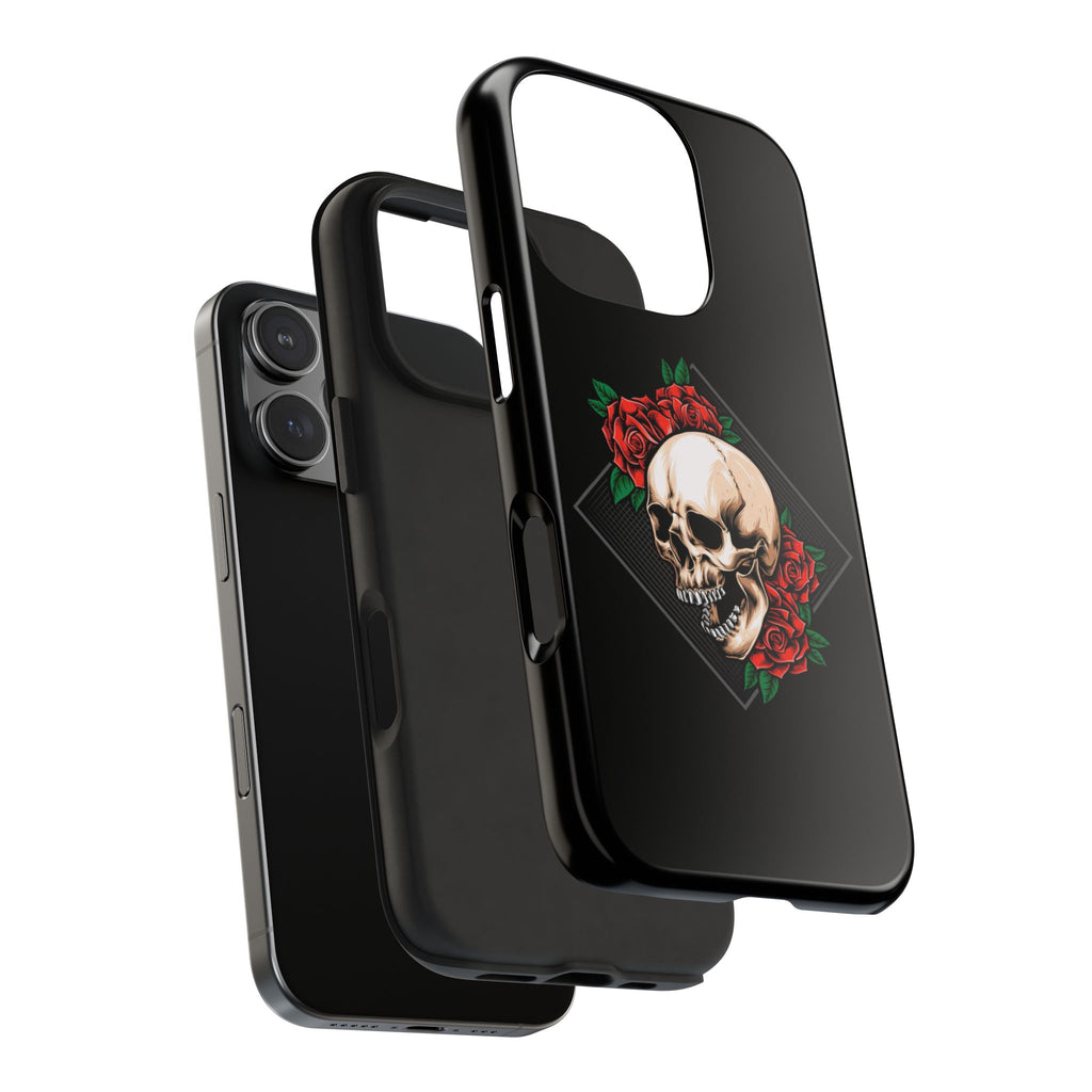 Tough Phone Cases with Skull and Roses Design | Edgy Protection, iPhone & Android Covers, Gothic Gifts, Unique Phone Accessories