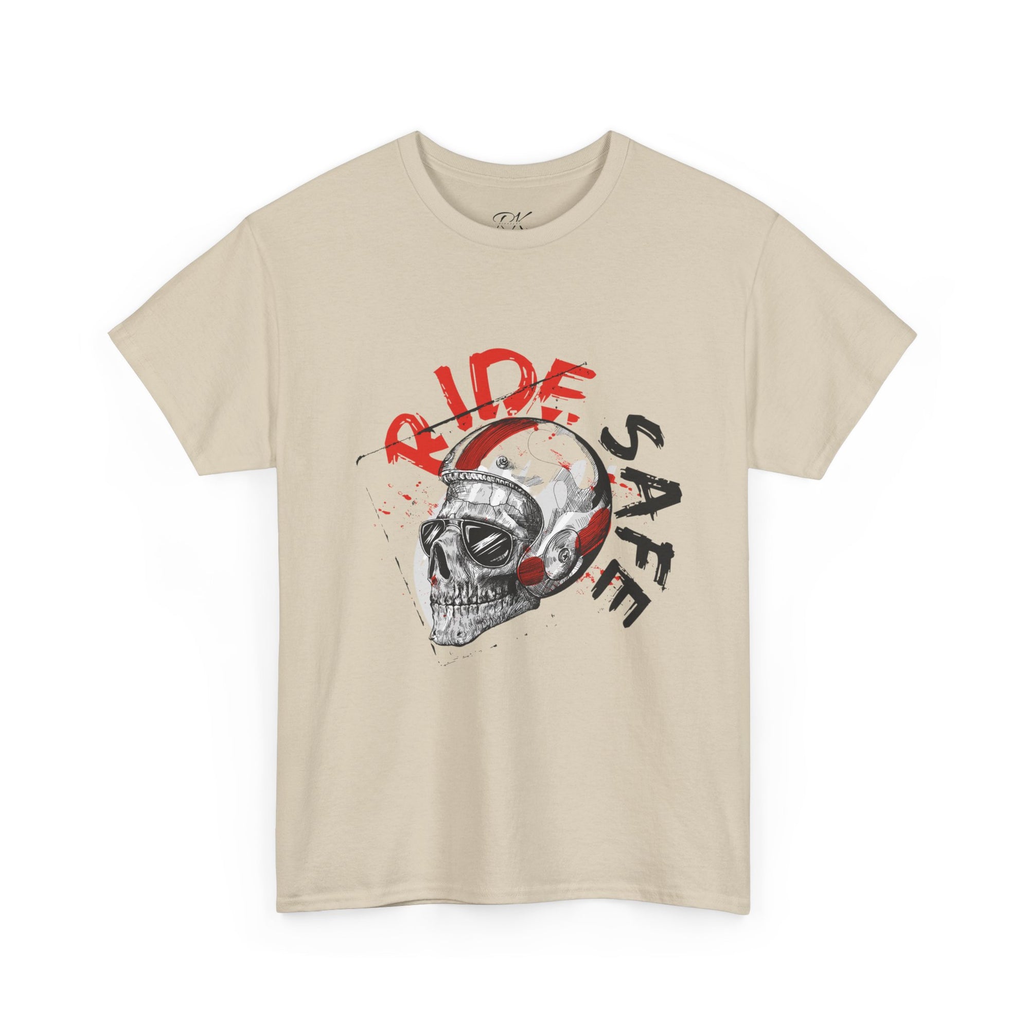 Skull Themed Ride Safe Tee, Unisex Heavy Cotton T-Shirt, Motorcycle Tee, Biker Apparel, Gift for Riders, Casual Wear