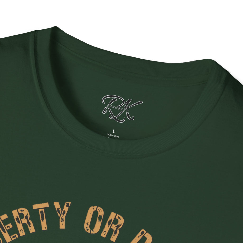 Liberty or Death Skull Soldier T-Shirt, Military Apparel, Unisex Graphic Tee, Veteran Gift, Casual Wear, Outdoor Adventure