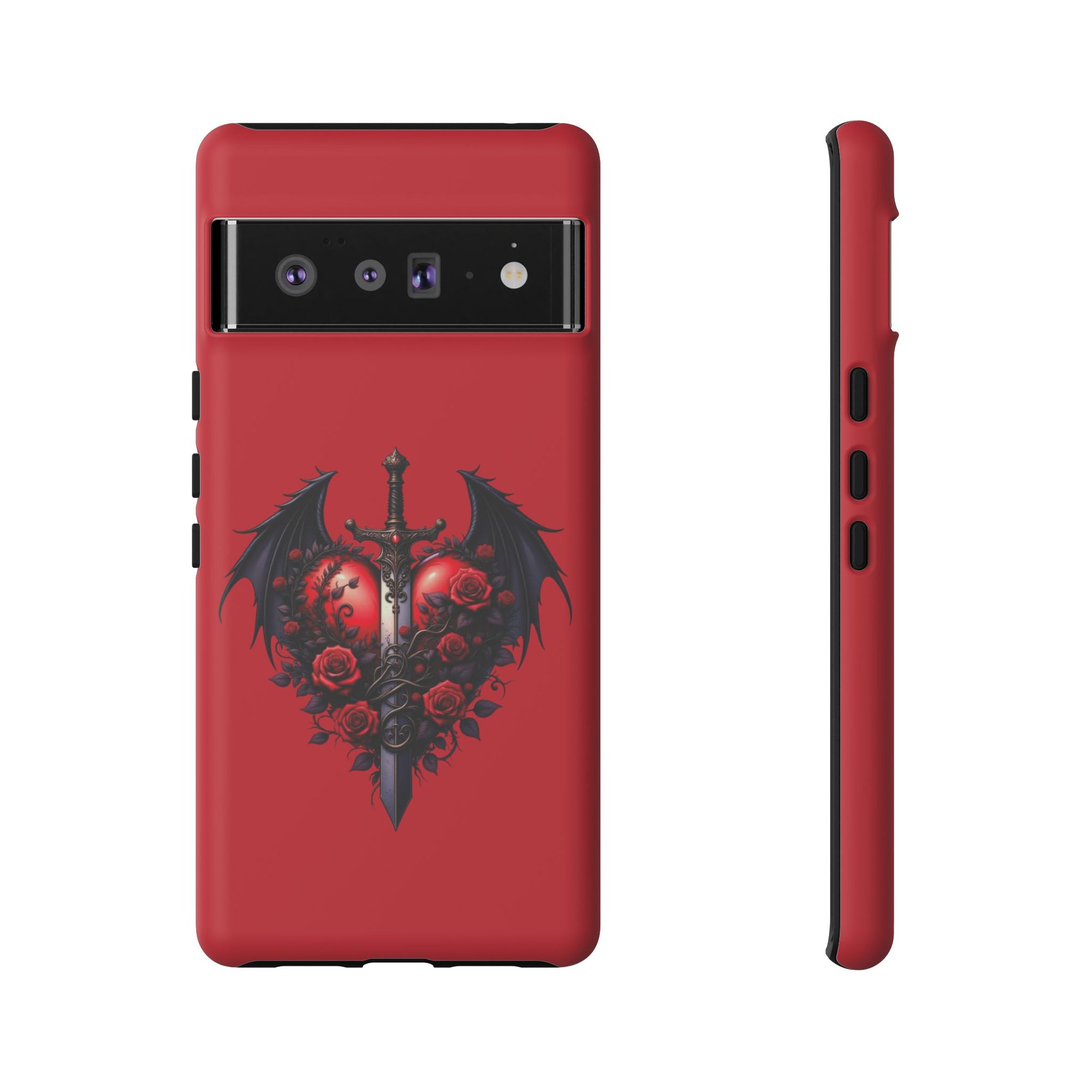 Tough Cases - Gothic Heart Phone Case, Edgy Accessories for Him, Unique Gifts for Her, Valentine's Day, Birthday, Artsy Phone Cover