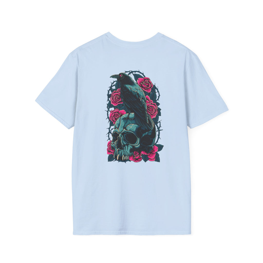 Gothic Skull & Rose Unisex T-Shirt | Boho Style Tee, Casual Wear, Gift for Her, Halloween Shirt, Graphic Tee