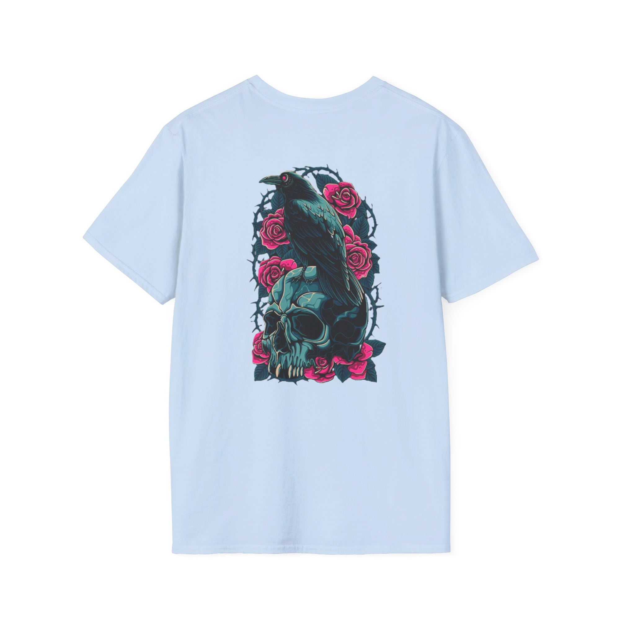 Gothic Skull & Rose Unisex T-Shirt | Boho Style Tee, Casual Wear, Gift for Her, Halloween Shirt, Graphic Tee