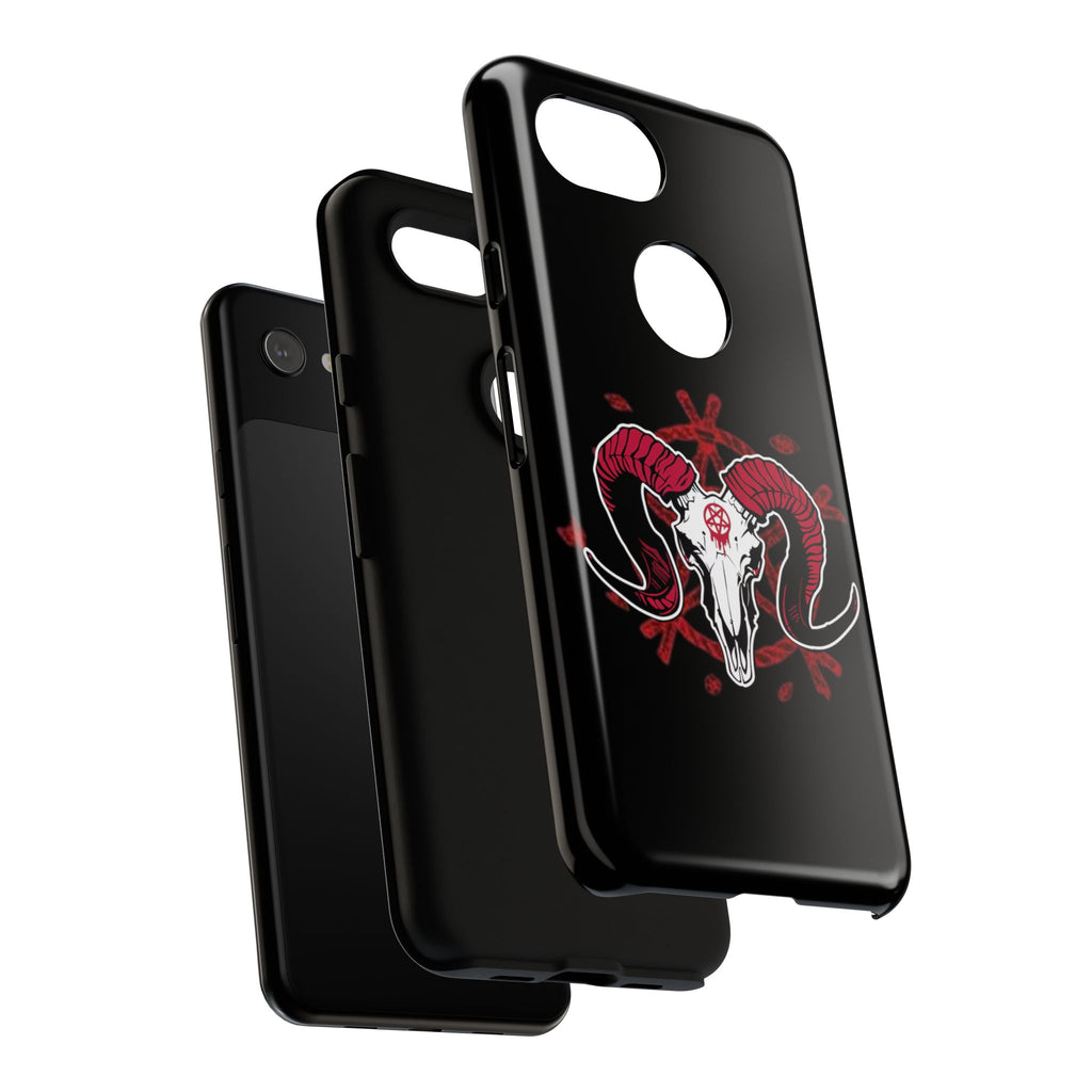 Tough Cases: Dark Aesthetic Phone Case, Gothic Phone Cover, Unique Gift for Him, Occult Design, Animal Skull Artwork, Halloween Decor