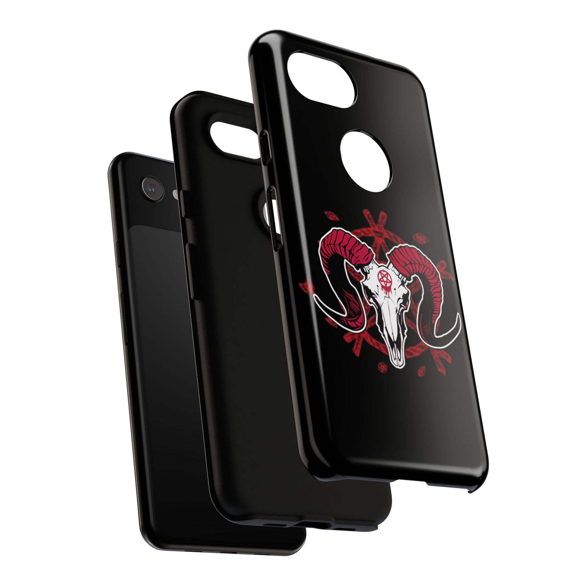 Tough Cases: Dark Aesthetic Phone Case, Gothic Phone Cover, Unique Gift for Him, Occult Design, Animal Skull Artwork, Halloween Decor